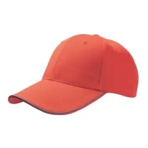 Image of Atlantis Reflect 6 Panel Reflective Piping Baseball Cap (One Size) (Red)