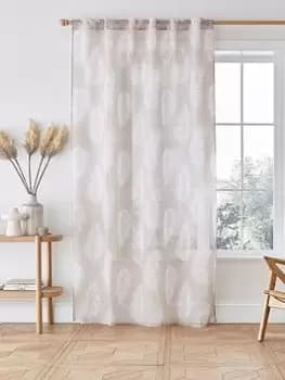 Image of Catherine Lansfield Palm Leaf Slot Top Voile