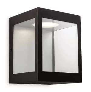 Image of LED 1 Light Outdoor Wall Lantern Black IP44