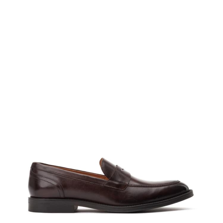 Image of Base London Mens Kennedy Slip On Leather Loafers UK Size 9 (EU 43) Dark brown BAS351-BROWN-9