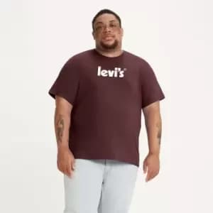 Image of Poster Big & Tall T-Shirt with Logo Print and Crew Neck in Cotton
