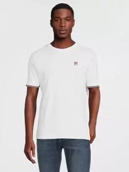 Image of Fila Caleb Essential Tip Cuff T-Shirt - White, Size 2XL, Men