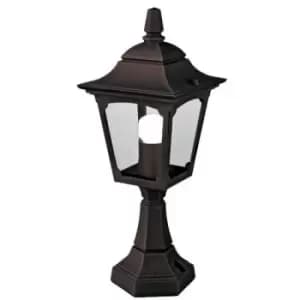 Image of Chapel Mini 1 Light Outdoor Pedestal Lantern Black IP44, E27