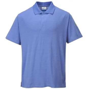 Image of Portwest - AS21HBRXL - sz XL Anti-Static ESD Polo Shirt Workwear - Hospital Blue
