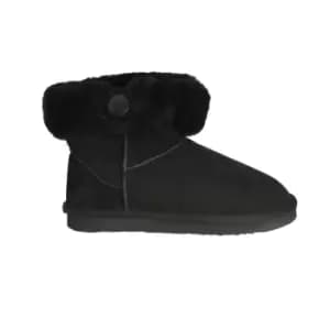 Image of Eastern Counties Leather Womens/Ladies Freya Cuff And Button Sheepskin Boots (3 UK) (Black)