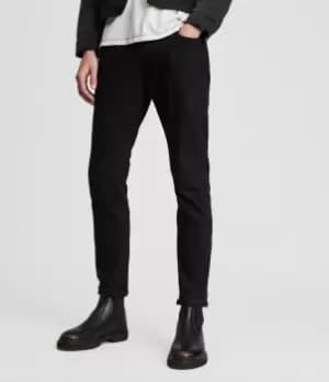 Image of AllSaints Mens Rex Slim Jeans, Black, Size: 30/L32