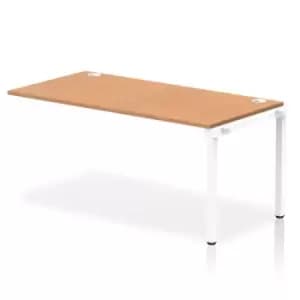Image of Impulse Bench Single Row Ext Kit 1600 White Frame Office Bench Desk Oak