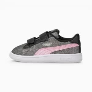 Image of PUMA Smash V2 Glitz Glam Baby Girls Trainers, Pink Size 8 Shoes