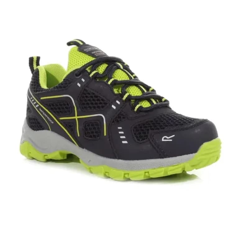 Image of Regatta Boys Vendeavour Waterproof Lace Up Walking Shoes UK Size 1 (EU 33) Navy/LmePnch RKF785B-9TD-1
