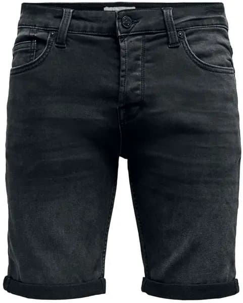 Image of Only & Sons Black Ply Jog 8581 Pim Denim Shorts Black Male XL 209331UK