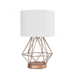 Image of Melrose Copper Touch Table Lamp with White Shade