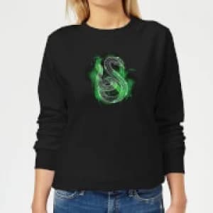 Image of Harry Potter Slytherin Geometric Womens Sweatshirt - Black