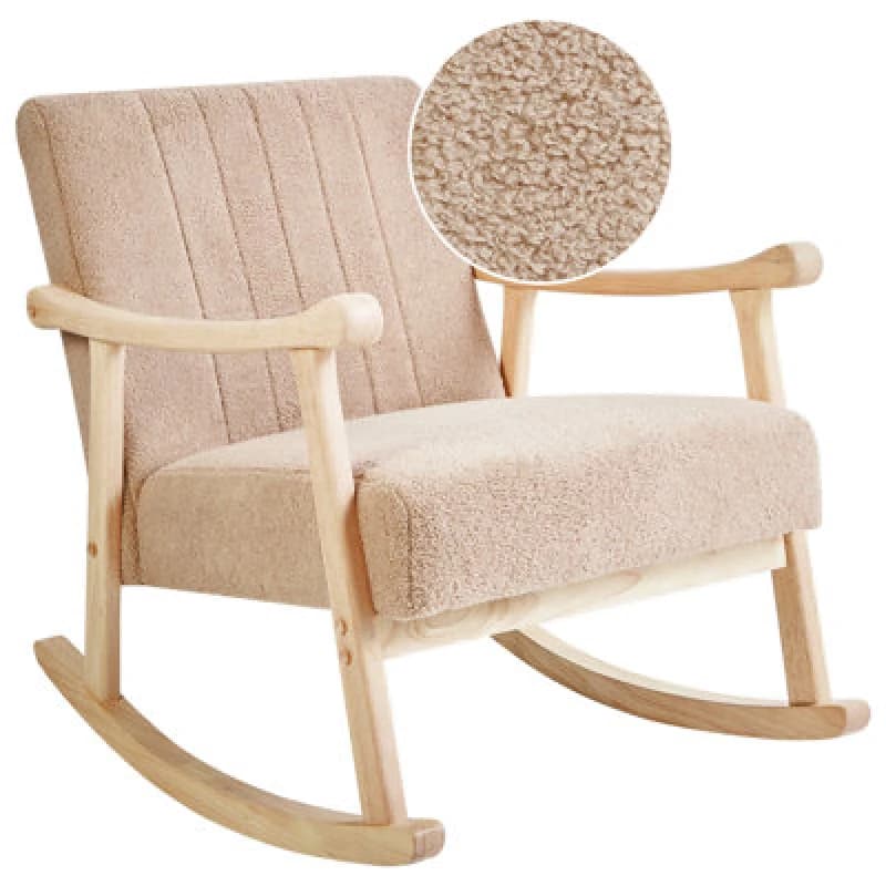Image of Beliani Rocking Chair Leknes Boucle Beige