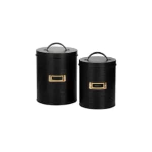 Image of Typhoon - Otto Black Set Of 2 Storage Canisters