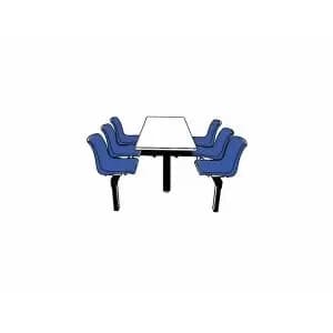 Image of Canteen Table 1 Way Access 6 Seats SteelPolypropyleneChipboard