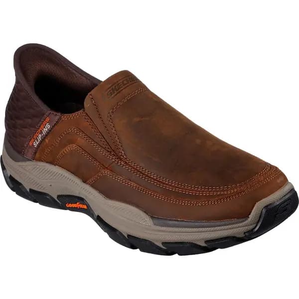 Image of Skechers Mens Slip Ins Respected Elgin Relaxed Fit Loafer Shoe - UK 8 Brown male PS3785DKB8