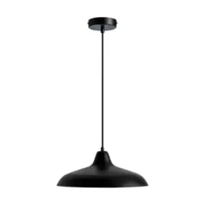 Image of Futura Black, White Dome Pendant Ceiling Light 40cm
