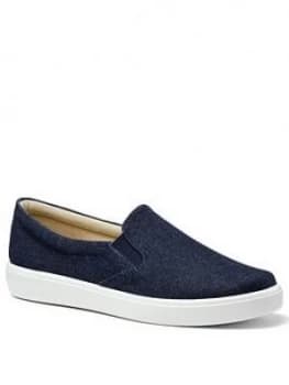 Image of Hotter Tara Canvas Slip On Shoes - Denim Blue, Denim, Size 5, Women