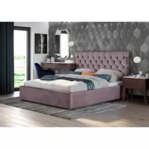 Image of Rosiana Upholstered Beds - Plush Velvet, Single Size Frame, Pink - Pink