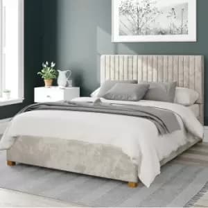 Image of Grant Mirazzi Velvet Ottoman Bed Pearl