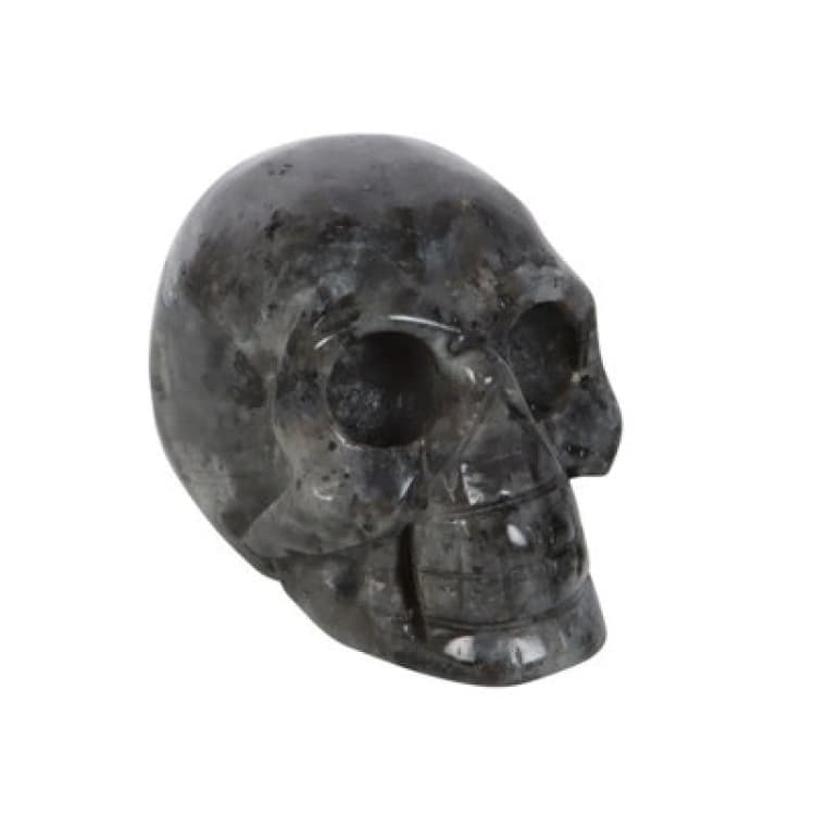 Image of Something Different Something Different Dark Matter Labradorite Skull Crystal in Black One Size Unisex 5063425986682
