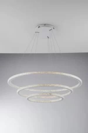 Image of Bryant Integrated LED 3 Tier Circular Crystal Pendant Light, 4000K