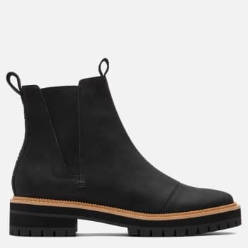 Image of TOMS Womens Dakota Water Resistant Leather Chelsea Boots - Black - UK 4