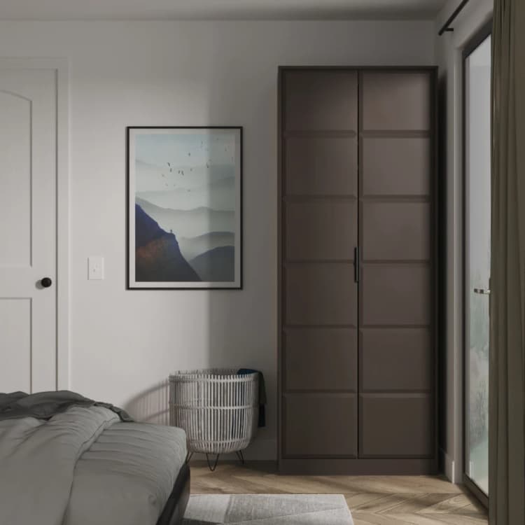 Image of Welcome Furniture Ready Assembled New York Tall Plain Wardrobe In Graphite NYC080GBGB