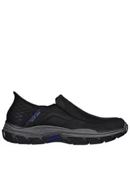 Image of Skechers Respected Elgin Slip On Trainer - Black, Size 11, Men