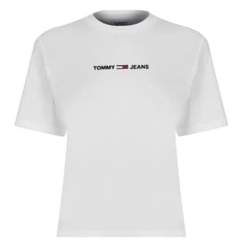 Image of Tommy Jeans Tommy Jeans Linear Logo T Shirt - White YBR