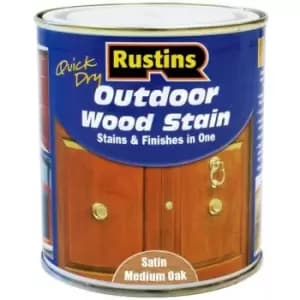 Image of Rustins Outdoor Wood Stain 500ml Satin Medium Oak