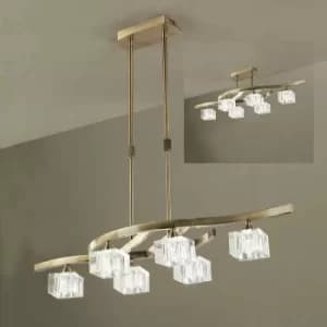 Image of Cuadrax telescopicSemi Ceiling Light 6 Bulbs G9, antique brass