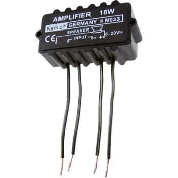Image of Kemo M033N Mono amp Component 9 V DC, 12 V DC, 18 V DC, 20 V DC 18 W 4 Ω