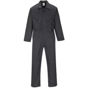 Image of C813BKRL - sz Long l Liverpool Zip Coverall - Black - Black - Portwest