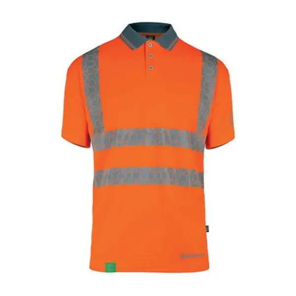 Image of Beeswift Envirowear Beeswift Envirowear High Visibility Short Sleeve Polo Shirt Orange 4XL EWCPKSSOR4XL
