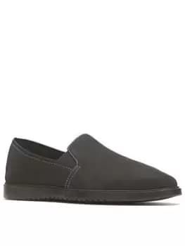 Image of Hush Puppies Everyday Slip On Plimsoll - Black, Size 7, Women