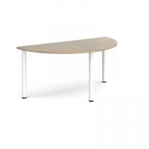 Image of Rectangular white radial leg meeting table 1600mm x 800mm - barcelona