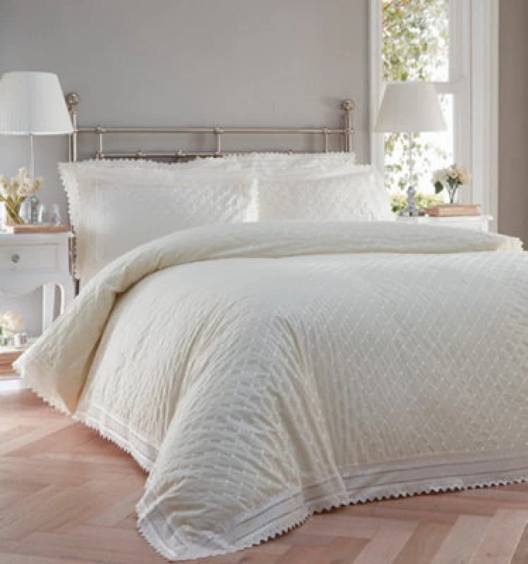 Image of Portfolio Home Balmoral Ecru Super King Duvet Cover And Pillowcases