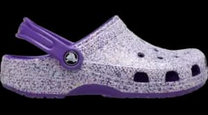 Image of Crocs Classic Glitter Clogs Kids Neon Purple / Multi J1