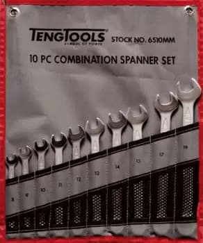 Image of Teng Tools 6510mm 10 Piece Combination Spanner Set in Tool Roll