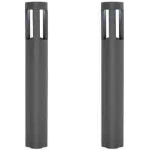 Image of 2 PACK Outdoor Post Bollard Light Grey Triangle IP54 Modern Driveway Lamp LED