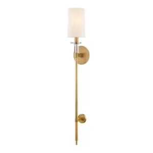 Image of Amherst 1 Light Wall Sconce Brass, Faux Silk