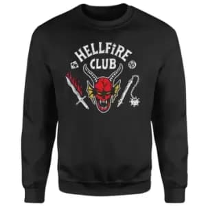 Image of Stranger Things Hellfire Club Vintage Sweatshirt - Black - XXL