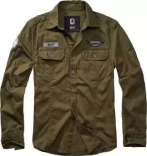 Image of Brandit Luis Vintage Shirt, green, Size 2XL, green, Size 2XL