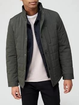 Image of Ted Baker Trent Quilted Jacket - Khaki, Size L, Men