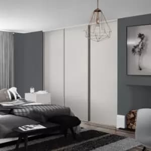 Image of Spacepro Classic 3 Door Sliding Wardrobe Kit 2672 x 2260mm in Cashmere Steel/MFC