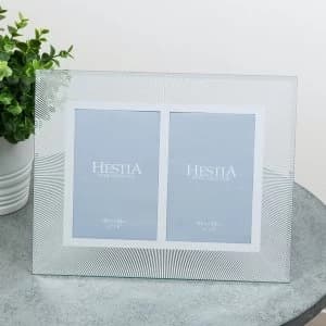Image of Mirror Glass Starburst Double Photo Frame (4 x 6)