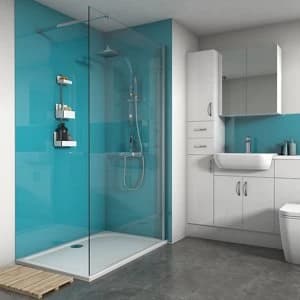 Image of Splashwall Gloss Ocean 3 sided Shower Panel kit (L)1200mm (W)1200mm (T)4mm