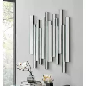 Image of Furniture Box Crystalline Medium/Large Silver Stylish Contemporary Modern Living Room Bedroom Wall Mirror (100Cmx80Cm)