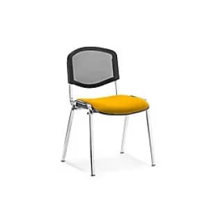 Image of Dynamic Stacking Chair ISO Seat Senna Yellow Without Arms Fabric Pack of 4